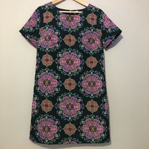 J. Crew Navy Floral Geometric Print Lightweight Women’s Size 8 Dress